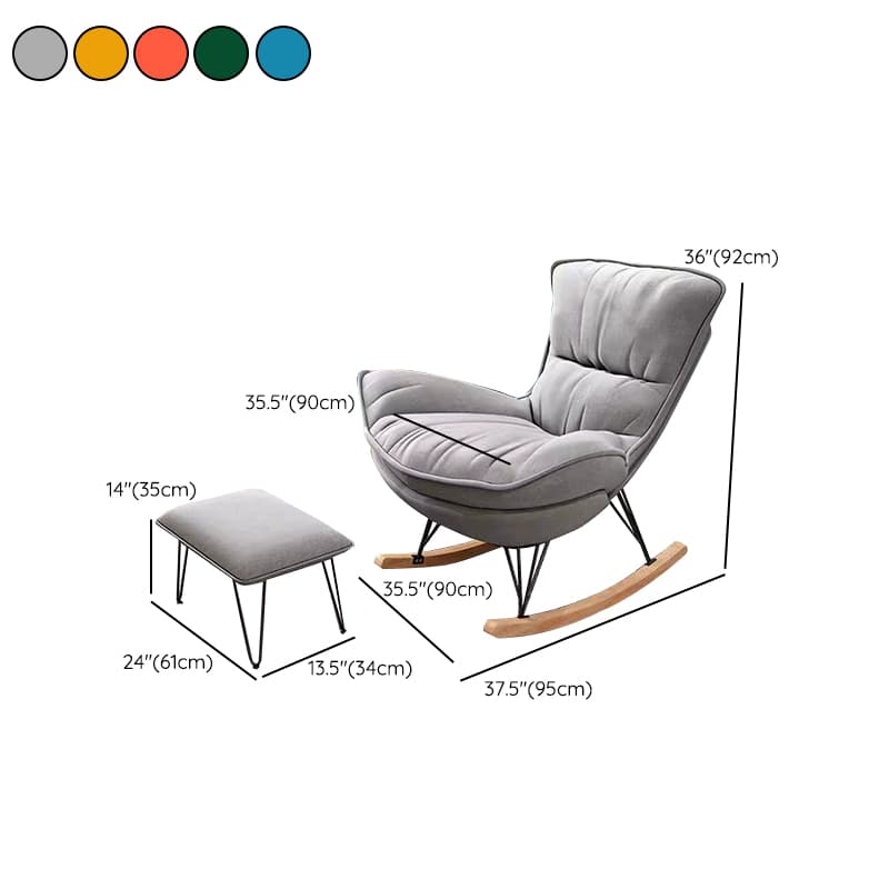 Stylish and Comfy Modern Rocking Chair with Natural Wood Legs and Slipcover - image 19