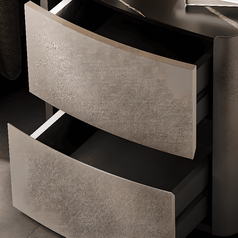 Drawer Storage Bedside Table with Sintered Stone Countertop and 2 Drawers in an Art Style - image 12
