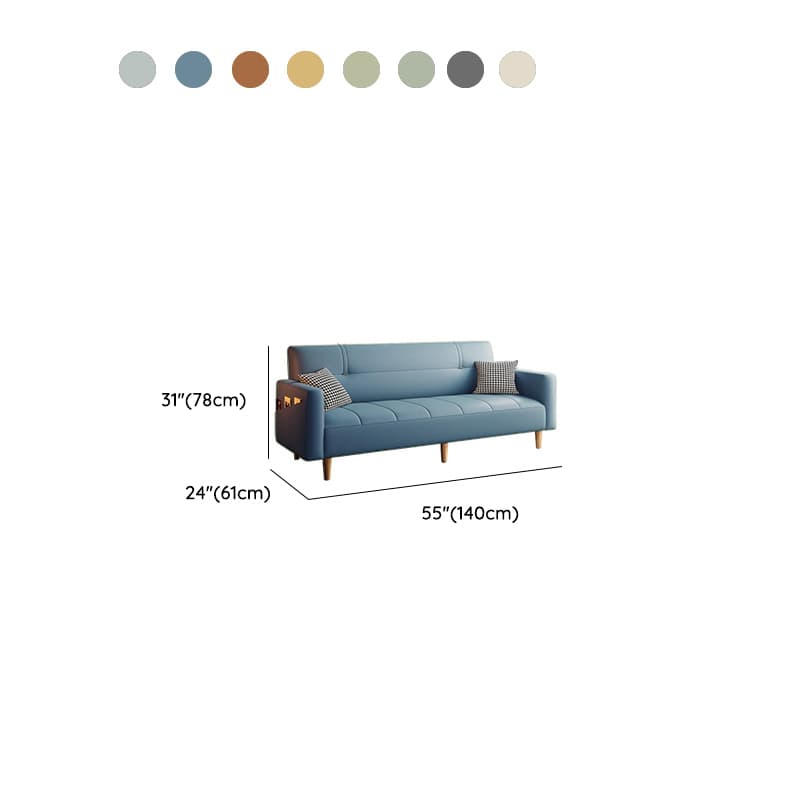 Trendy Water Resistant Convertible Sofa in Grey/Light Green/Off-White with Arm, 4-seater/Seats 3/2 People, Receptacle Storage, and 2 Pillows - image 18