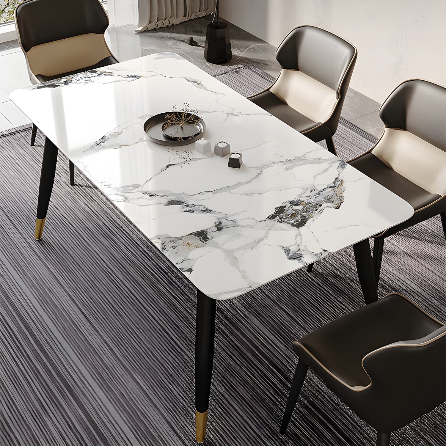 Brasserie Contemporary Faux Leather Dining Chair Parsons Chair in Matte Finish - image 32