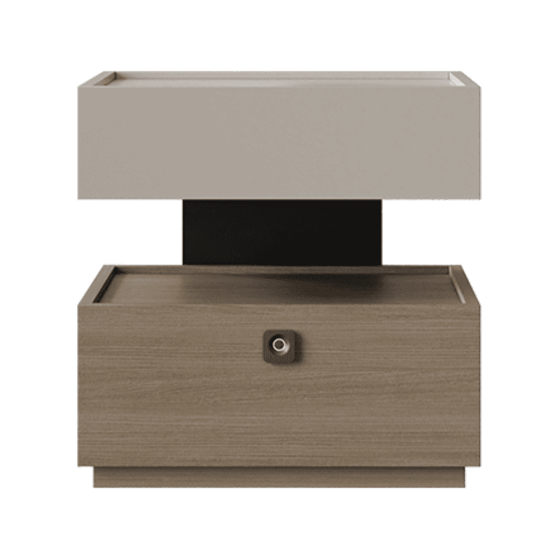 Organic Modern Nightstand With Drawer Organization Featuring Particle Board Wood and Illuminating Lighting - image 3