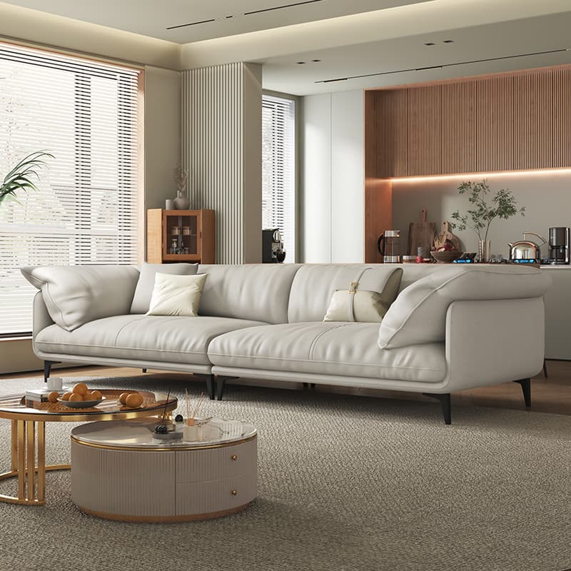 Wood Standard Modern Sofa, 83x35x33 inches Non-Distressed with Pillows, Black Legs - image 6