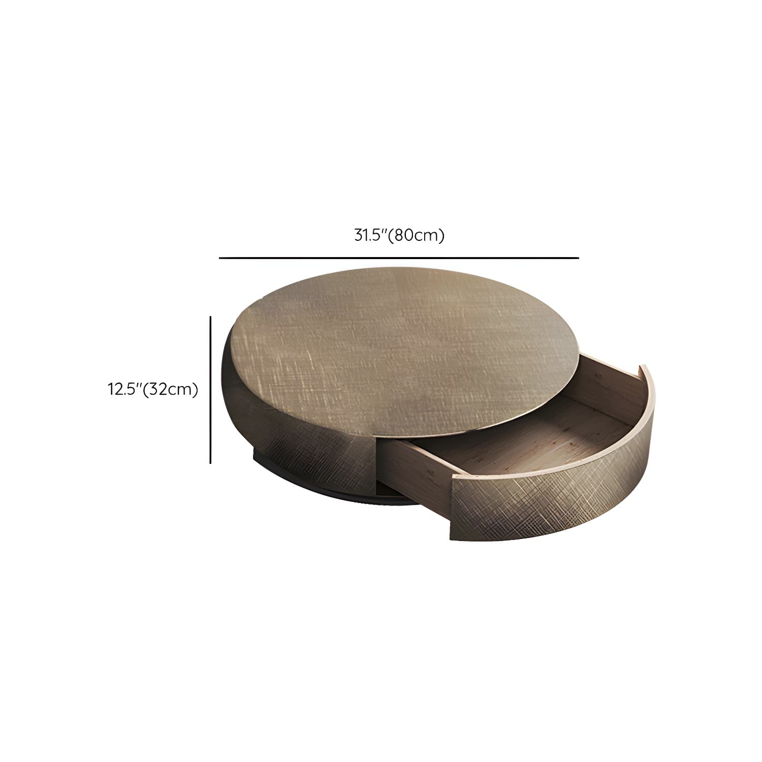 Round Coffee Table Brown Nesting Coffee Table Set for Living Room - image 11