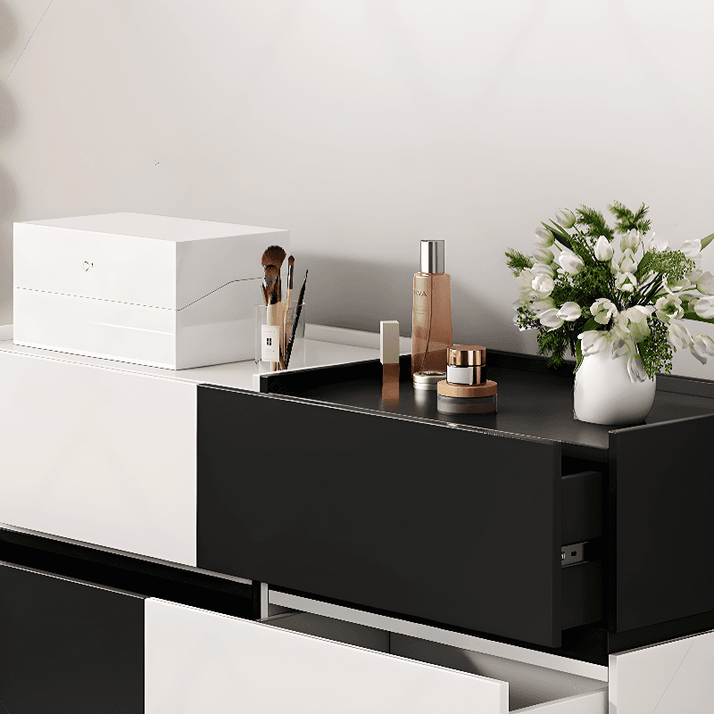 Trendy Rectangle Utility Cabinet with Manufactured Wood Countertop, Ink/White Top, and Soft Close Drawer - image 6