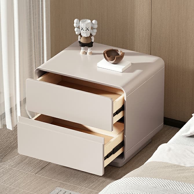 Modern Solid Wood Frame Nightstand with Silent Slide Drawers for Bedroom - image 7