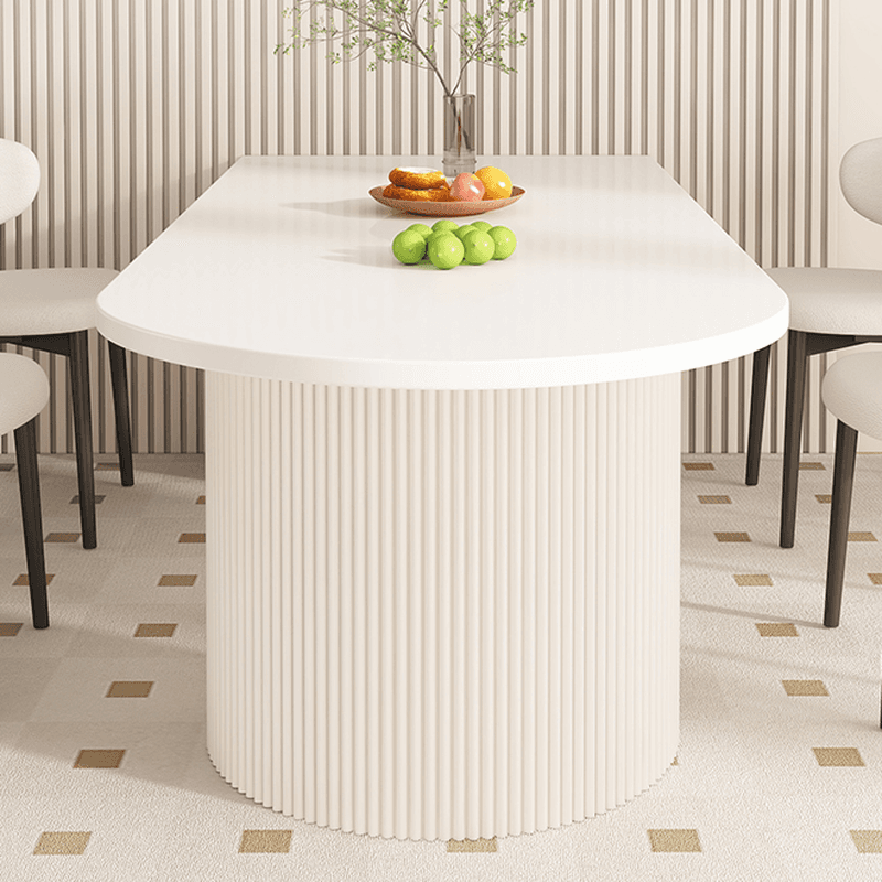 Chalk Art Deco Dining Table with Slate Stone Top, Standard Height, Fixed Table for Seats 4/6 People - image 4