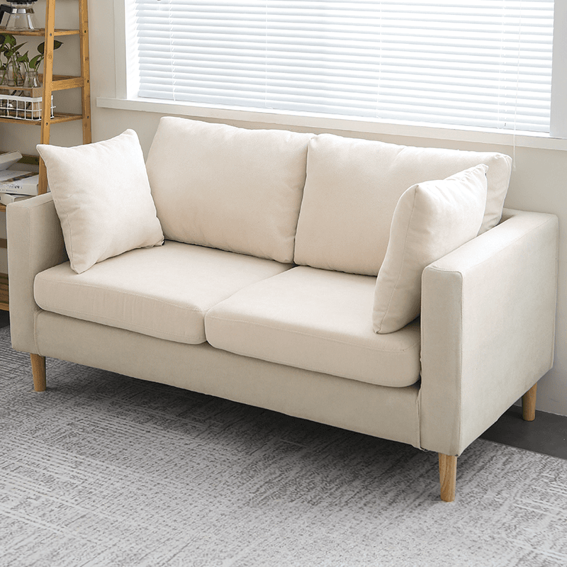 Cream/Dove Grey/Cerulean Loveseat with Slipcover, Wide Pillow Back, Receptacle and 2 Pillows - image 17