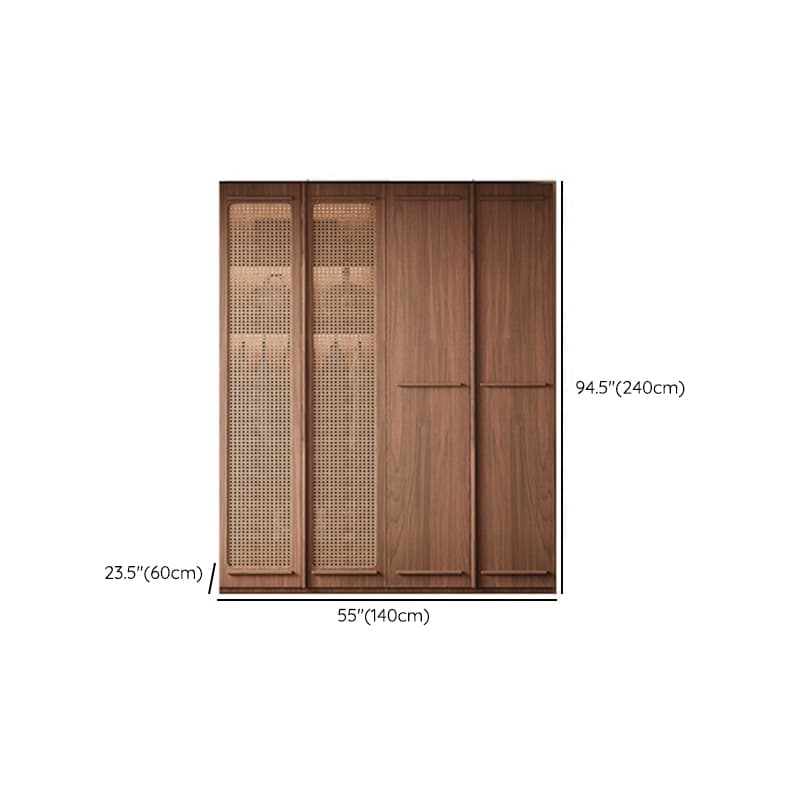 Simplistic Wood Color Timber Wardrobe Closet with Soft Close Door, Interior Shelves, and Hanging Rod - image 14