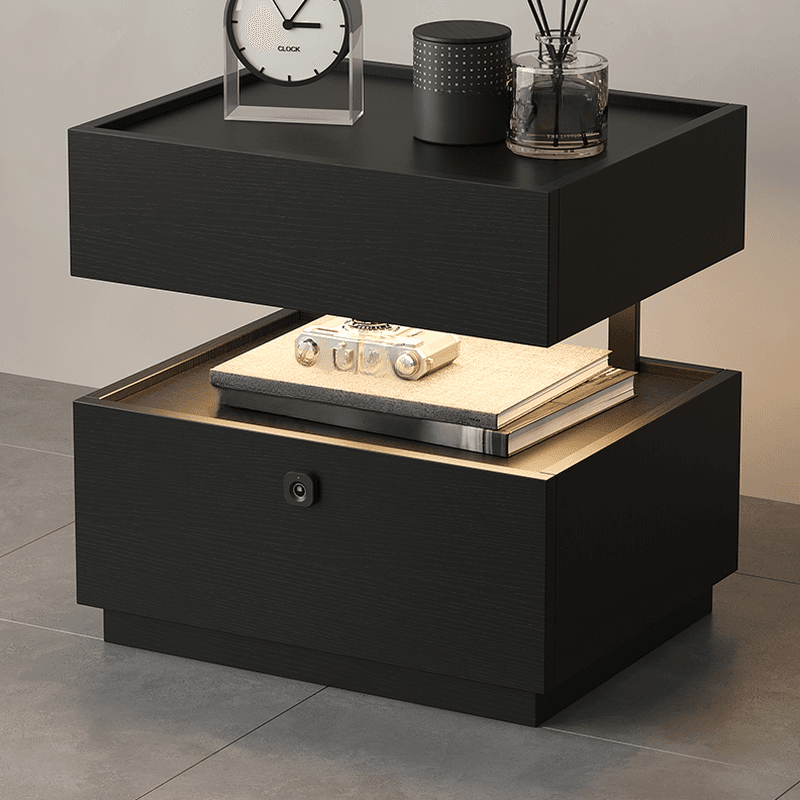 Organic Modern Nightstand With Drawer Organization with Particle Board Wood Countertop and Illuminating Lighting - image 15