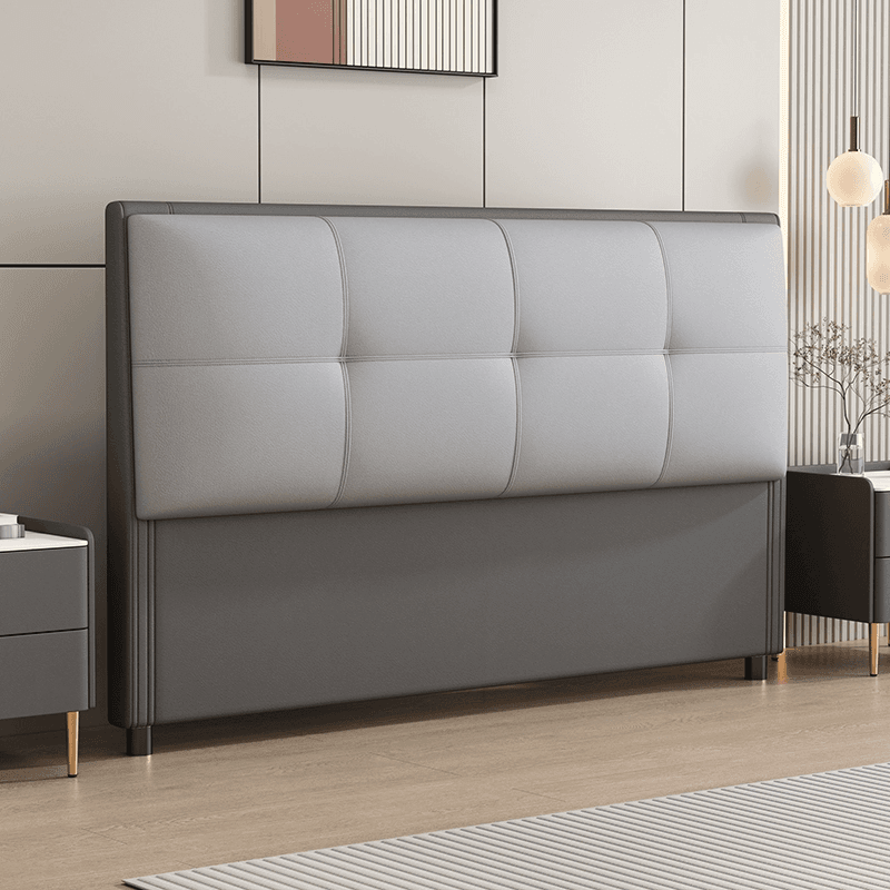 Modern Simple Style Panel Headboard with No Distressing, Piled Tufted Rectangle Design for King/Queen/Full Bed, Featuring Sponge Upholstery and Standard Height