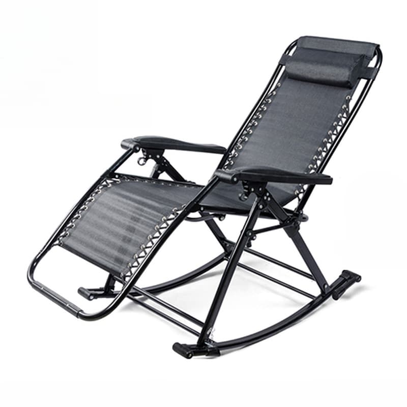 Simplistic Stain Resistant Metal Cushioned Rocking Accent Chair with Round Arm - image 8