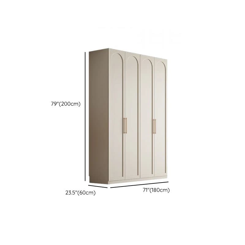 White Casual Manufactured Wood Independent Armoire Cabinet with Compartments, Soft Close Door, and Interior Shelves - image 9