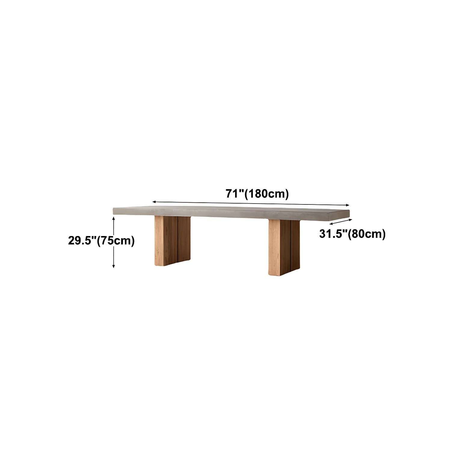 Modern Rectangle Dining table Solid Wood Double Pedestal Table in Grey - image 10