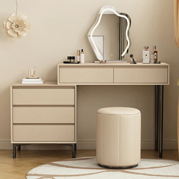 Modern Wood Makeup Vanity with Soft Close Drawers & No Mirror - image 5