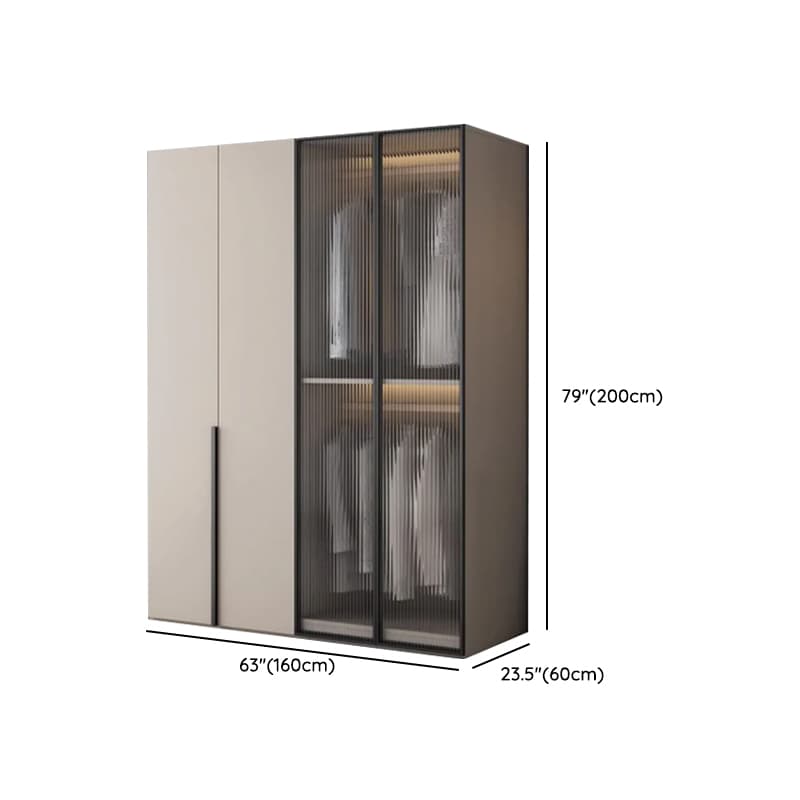 Light Gray Trendy Detached Armoire Cabinet with Soft Close Door, Interior Shelves, and Hanging Rod - image 16