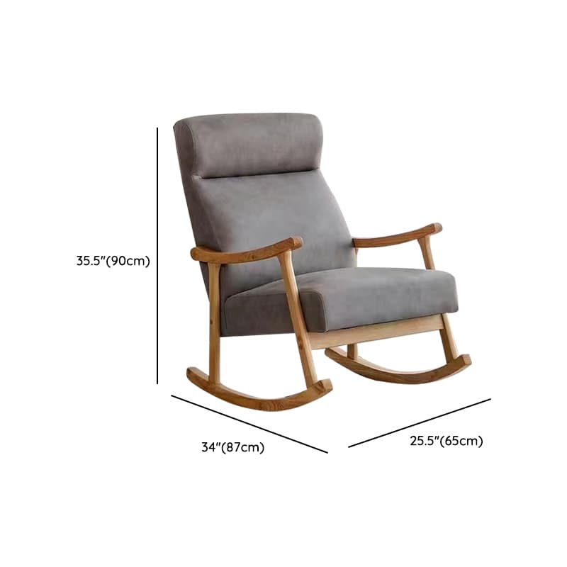 Modern Simple Style Wood Rocking Chair Couch with Cushioned Track Arm - image 15