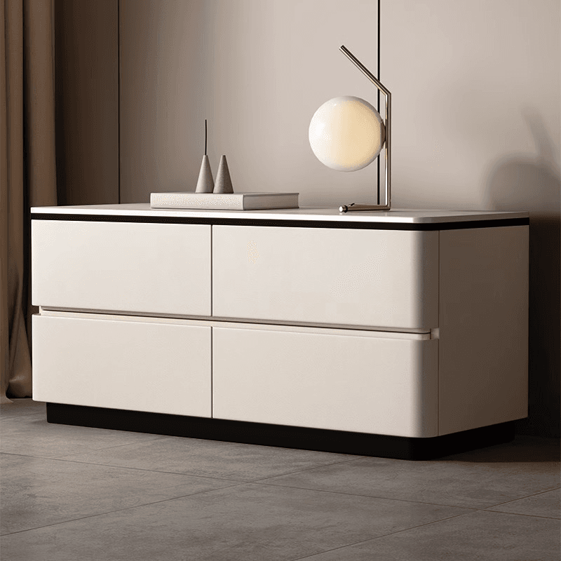 Modish Nightstand With Drawer Organization with 4 Drawers and Stone Tabletop - image 6