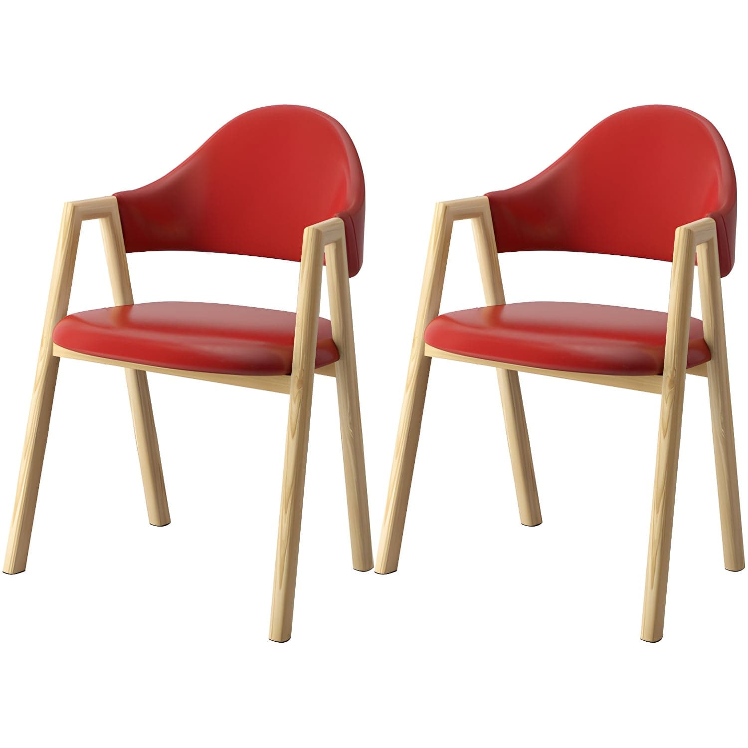 Scandinavian Study Room Metal Arm Chair Colorful Open Dining Chair with Natural Legs - image 15