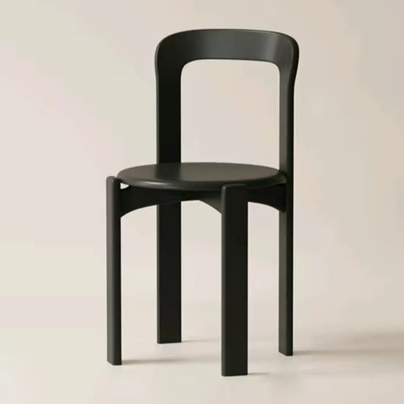 Solid Wood Armless Dining Chair with Open Back for Living Room