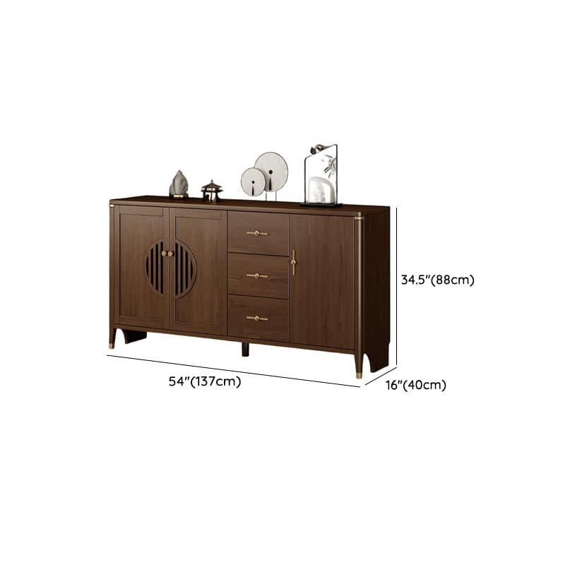 Espresso Standard/Wide/Narrow Timber Sideboard with 4 Doors/3 Doors/2 Doors, Adaptable Shelf and Pantry Hutch, 3 Drawers/6 Drawers/2 Drawers Included/Not Included - image 28