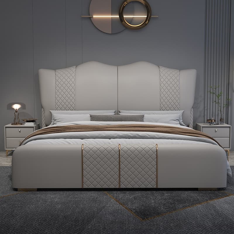 Dove Grey Solid Color Storage Bed with 3 Storage Boxes and Sponge Upholstery for Living Room