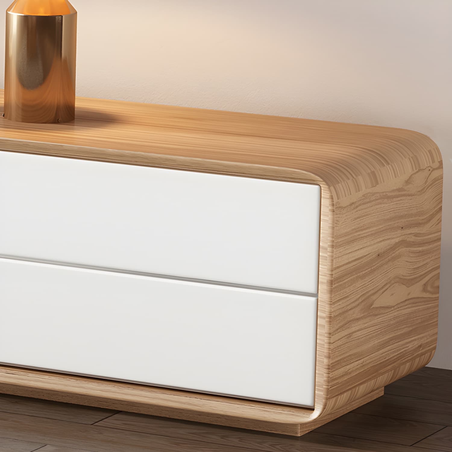 Wooden TV Media Console Scandinavian TV Stand Console with Drawers - image 9