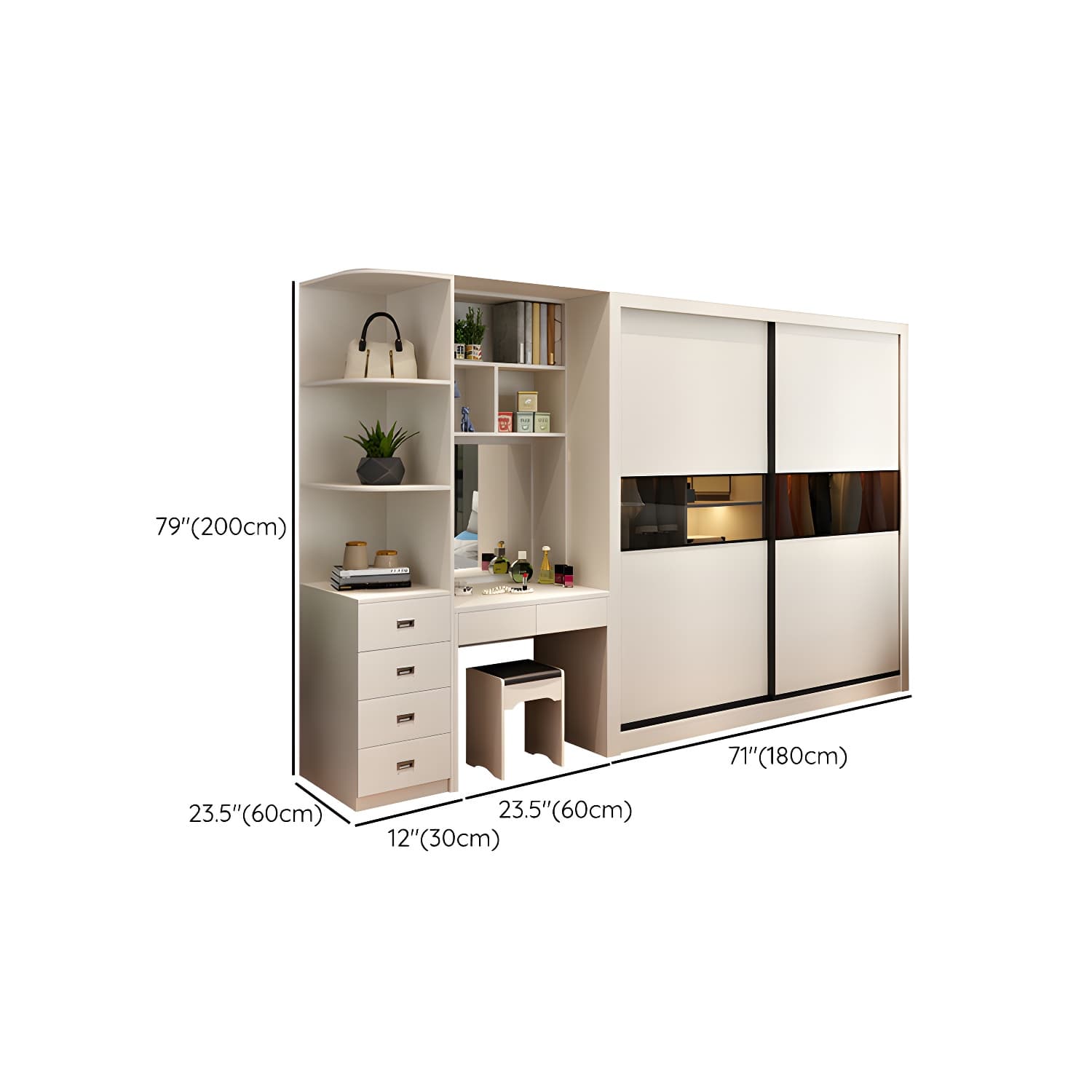 Contemporary Home Engineered Wood Wardrobe Freestanding Wardrobe Closet - image 19