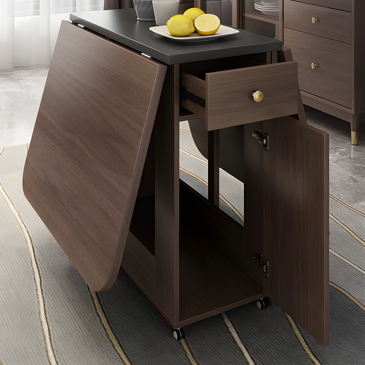 3/5/7 Pieces Modern Folding Solid Wood Multi Purpose Dining Set for Home - image 13