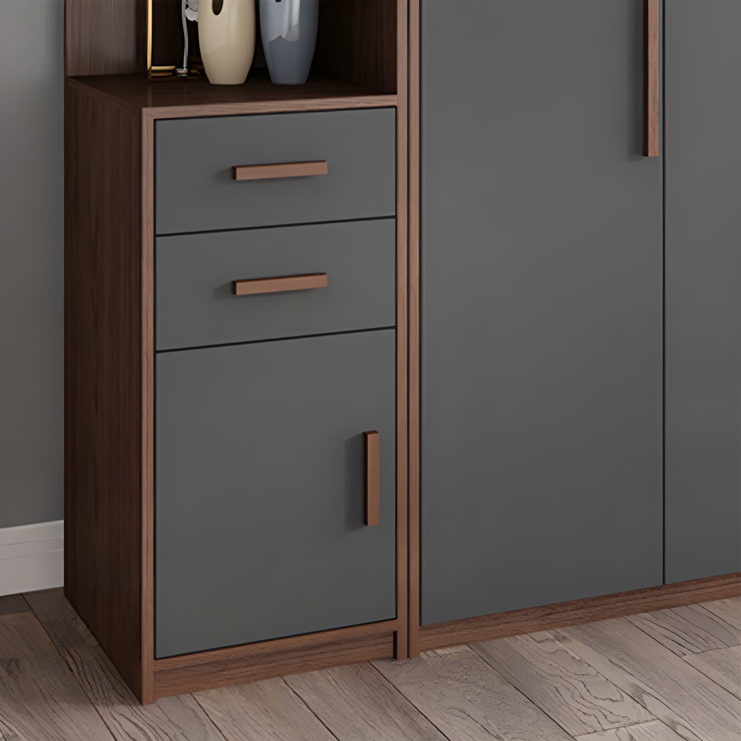 Traditional Wood Wardrobe Armoire with Drawers, Shelves, and Clothing Rod - image 10