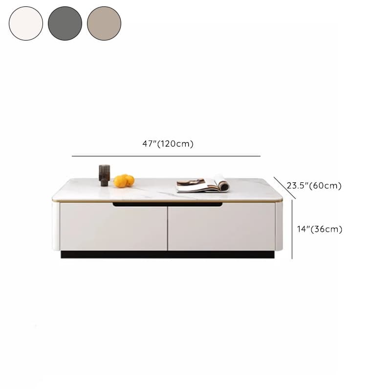 Contemporary Design Cream Oblong Sintered Stone Single Board Game Coffee Table with Block/Four Legs and Scratch Resistant - image 13