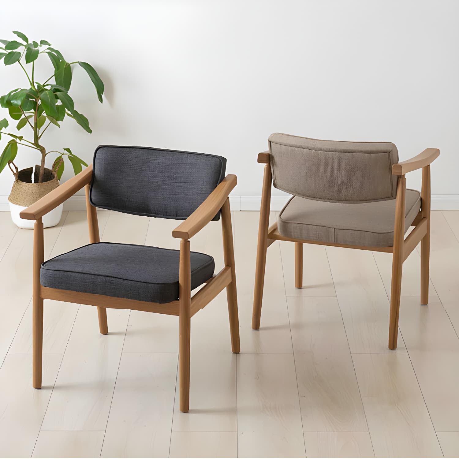 Modern Wood Dining Arm Chair Open Back Single Dining Side Chair for Home Use - image 17