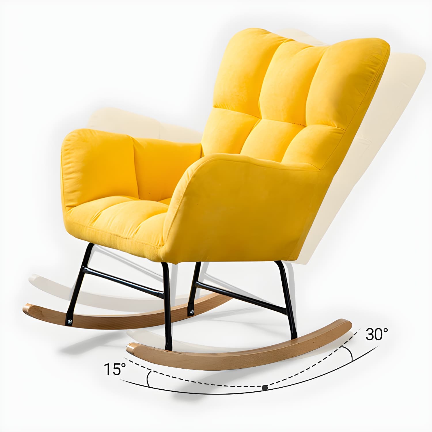 Simple Nordic Style Rocking Chair Balcony Lounge Recliner Sofa Rocking Chair - image 13