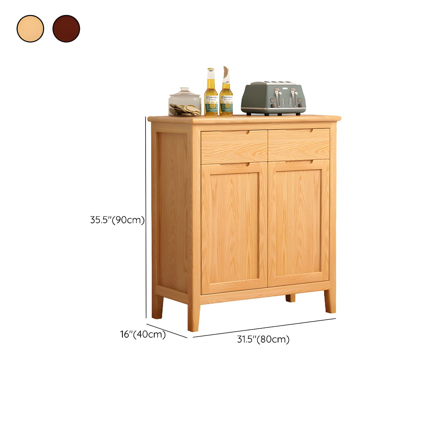 Scandinavian Oak Sideboard Credenza with Cabinets and Drawers - image 12