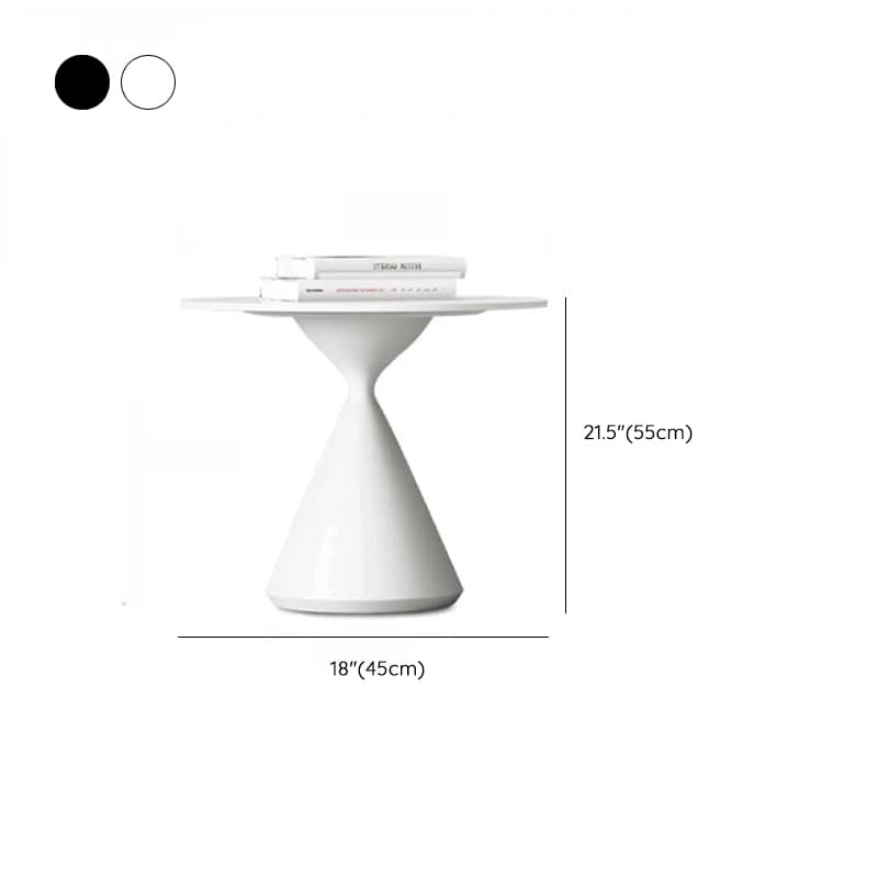 Single/Nesting Postmodern Circular-shaped Chalk/Ink Sintered Stone Pedestal Base Side Table - image 13