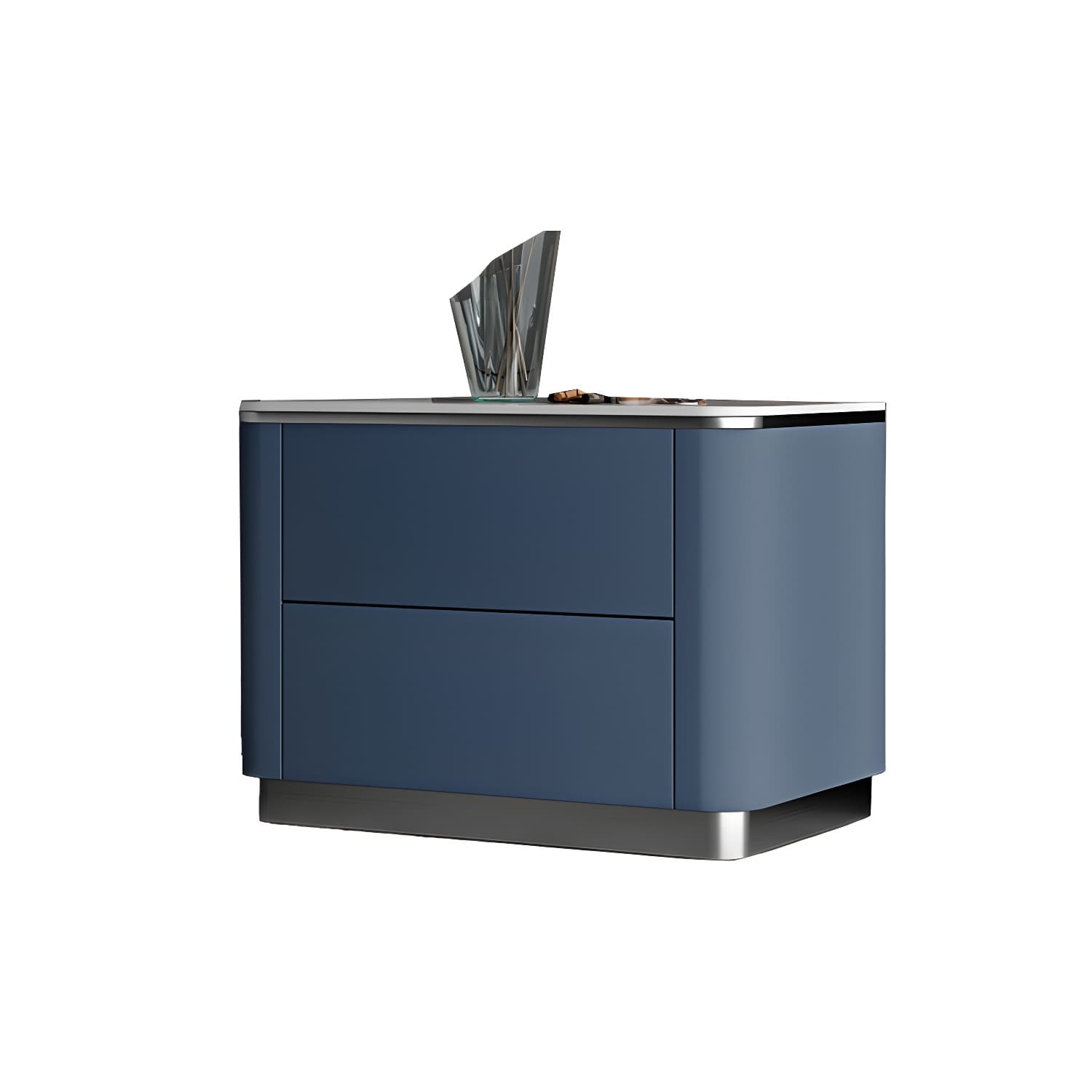 Stone Bedside Cabinet Classic Glam Bed Nightstand for Bedroom - image 15