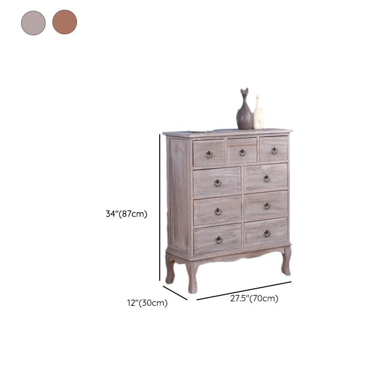 French Wood Vertical Console Dresser with 9 Drawers/7 Drawers/10 Drawers - image 22