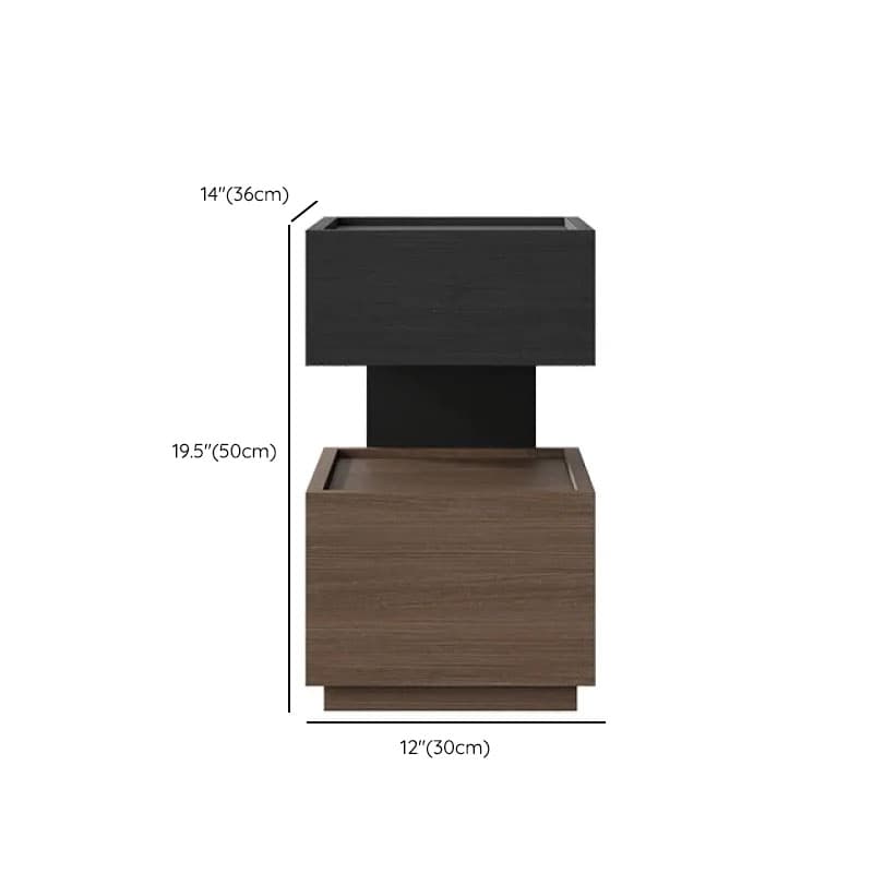 Modish Nightstand With Drawer Organization Featuring 2 Drawers, 1 Shelf, and Lumber Countertop - image 16