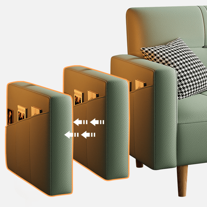 Trendy Water Resistant Convertible Sofa in Grey/Light Green/Off-White with Arm, 4-seater/Seats 3/2 People, Receptacle Storage, and 2 Pillows - image 16