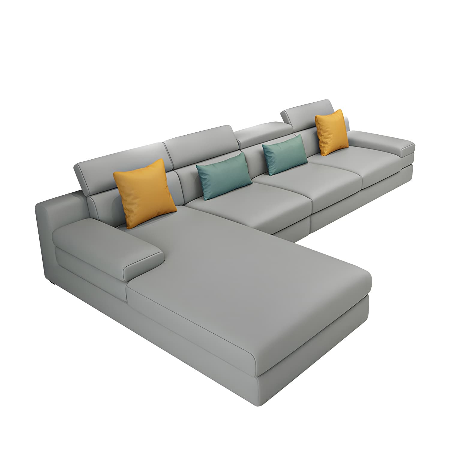 Modern L-Shape Sofa Chaise in Large Size with Cushion Back and Sponge Seat Fill - image 12