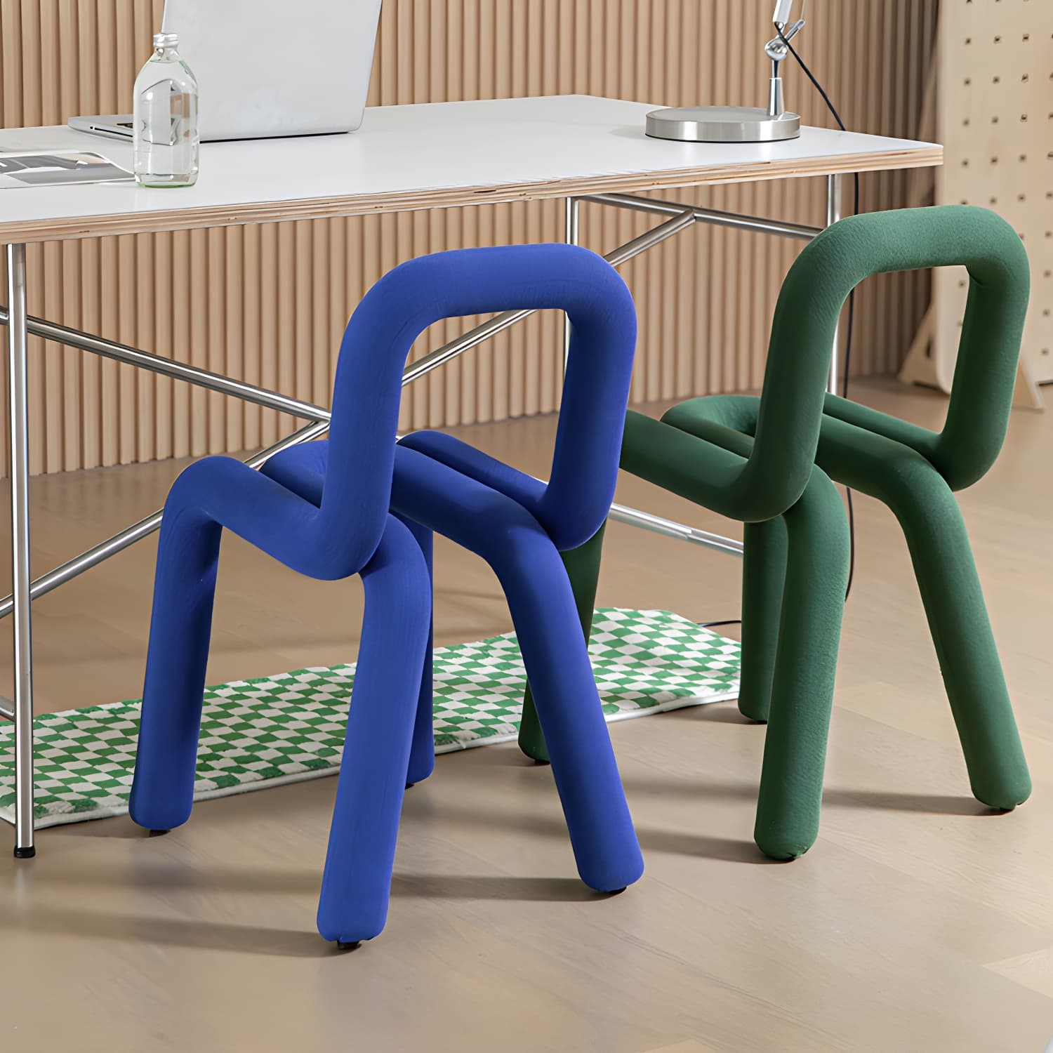 Scandinavian Style Velour Side Chair with Open Back and Metal Legs for Kitchen & Dining - image 23