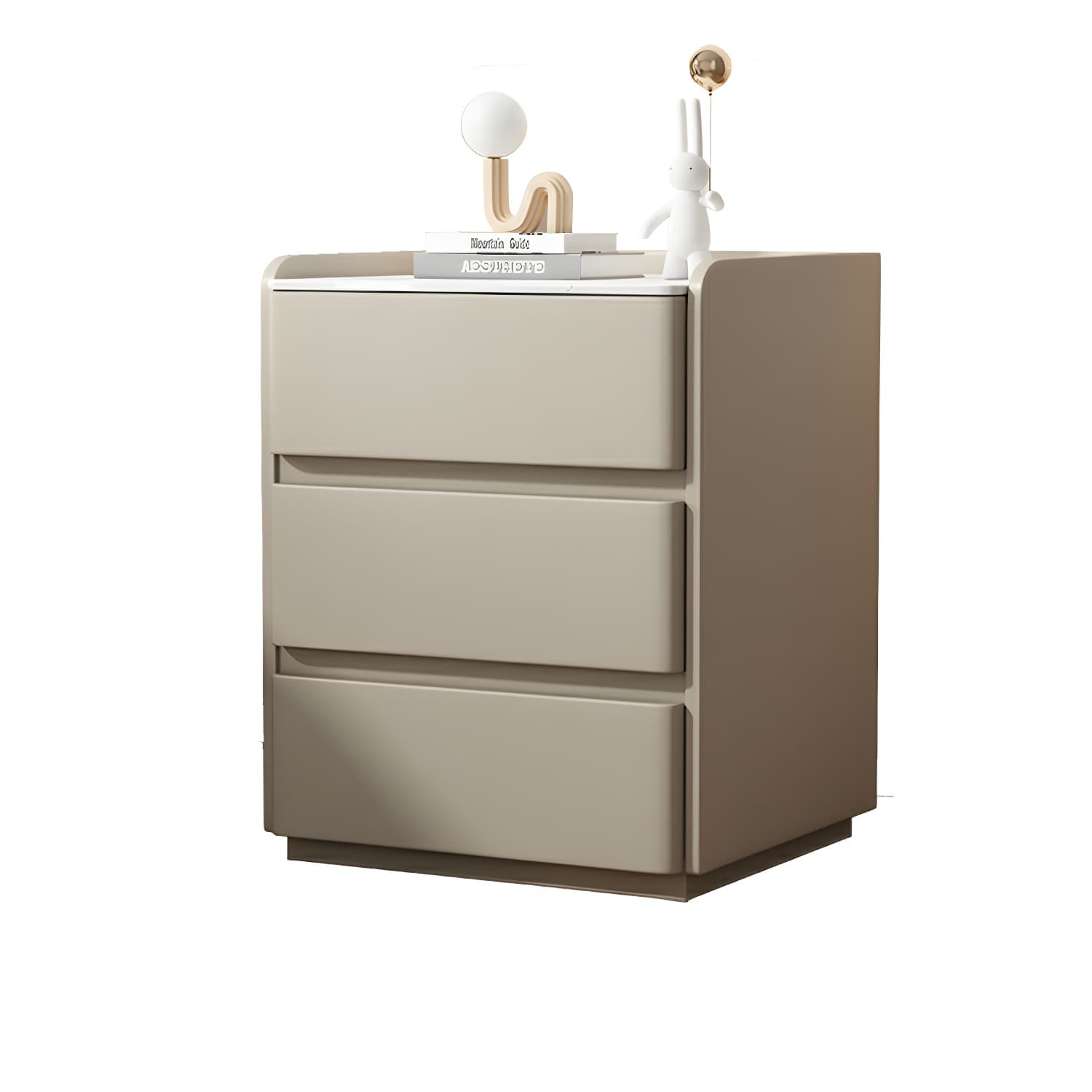Modern Three Drawers Table Nightstand with Slate Countertop for Bedroom - image 13