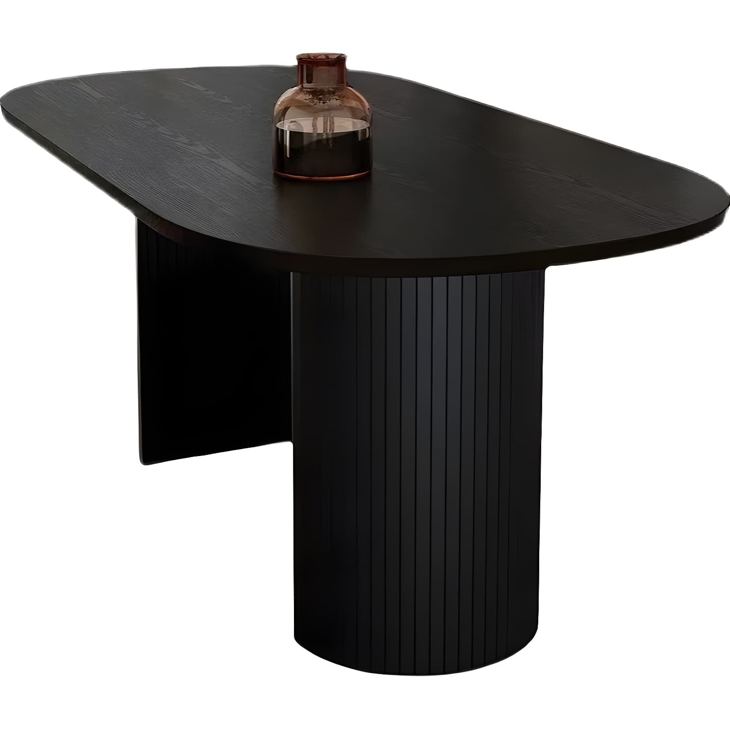 Oval Double Pedestal Modern Dining Table Fixed Table with Solid Wood - image 5