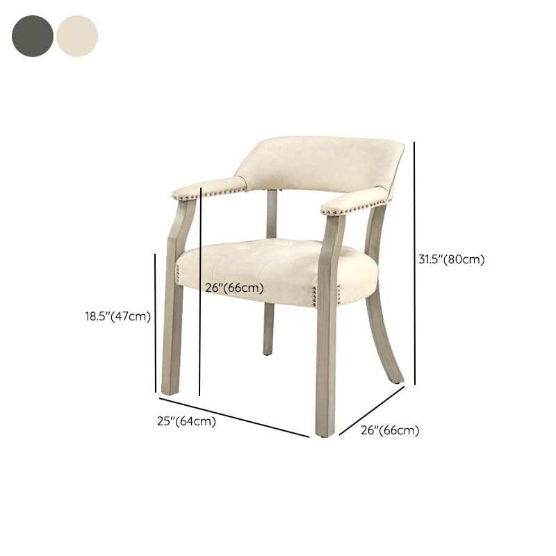 Sturdy Dining Room Arm Chair with Rollers, Decorative Nailhead, and Outlined Frame - image 18