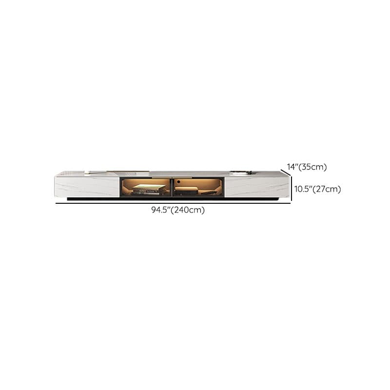 Rectangular TV Stand for Drawing Room with Light and Door - image 20