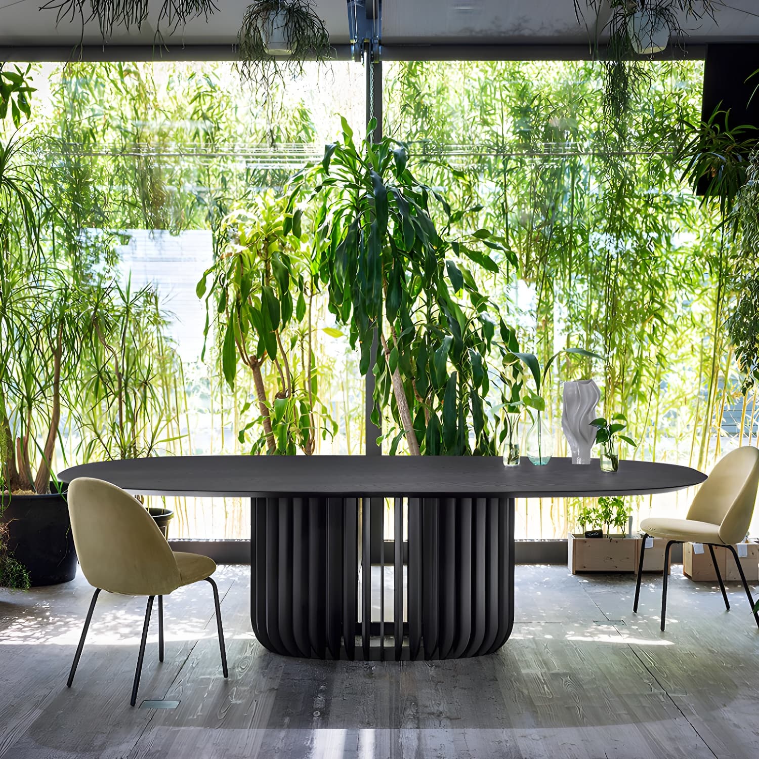 Solid Wood Dining Table Simplicity Pedestal Table for Dining Room - image 4