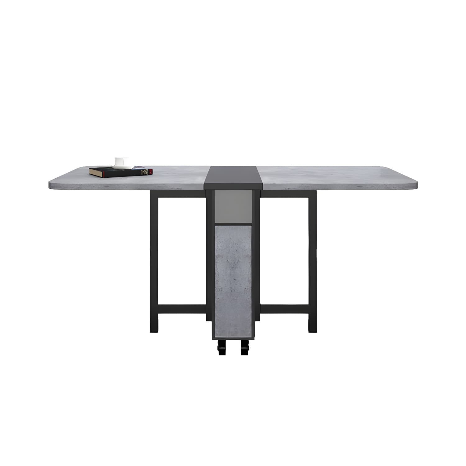 1/3/5 Piece Rectangle Shape Dining Room Furniture Set in Gray and Black - image 5