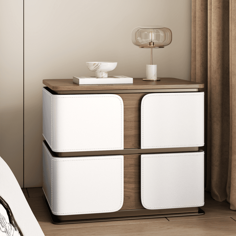 Art Deco Nightstand With Drawer Organization with 2 Drawers and Lumber Countertop - image 11