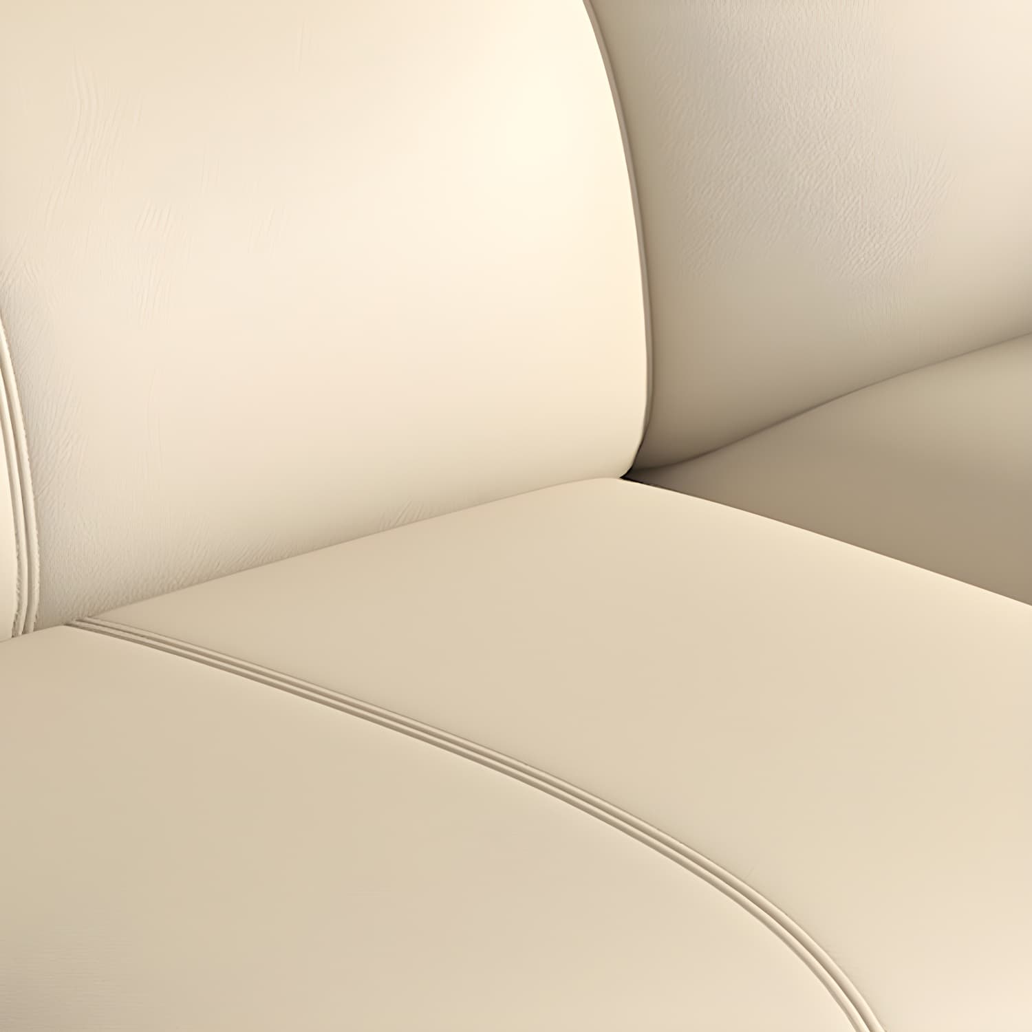 Faux Leather Flared Arm Sofa in Beige of 37.4" H with Cushions - image 6
