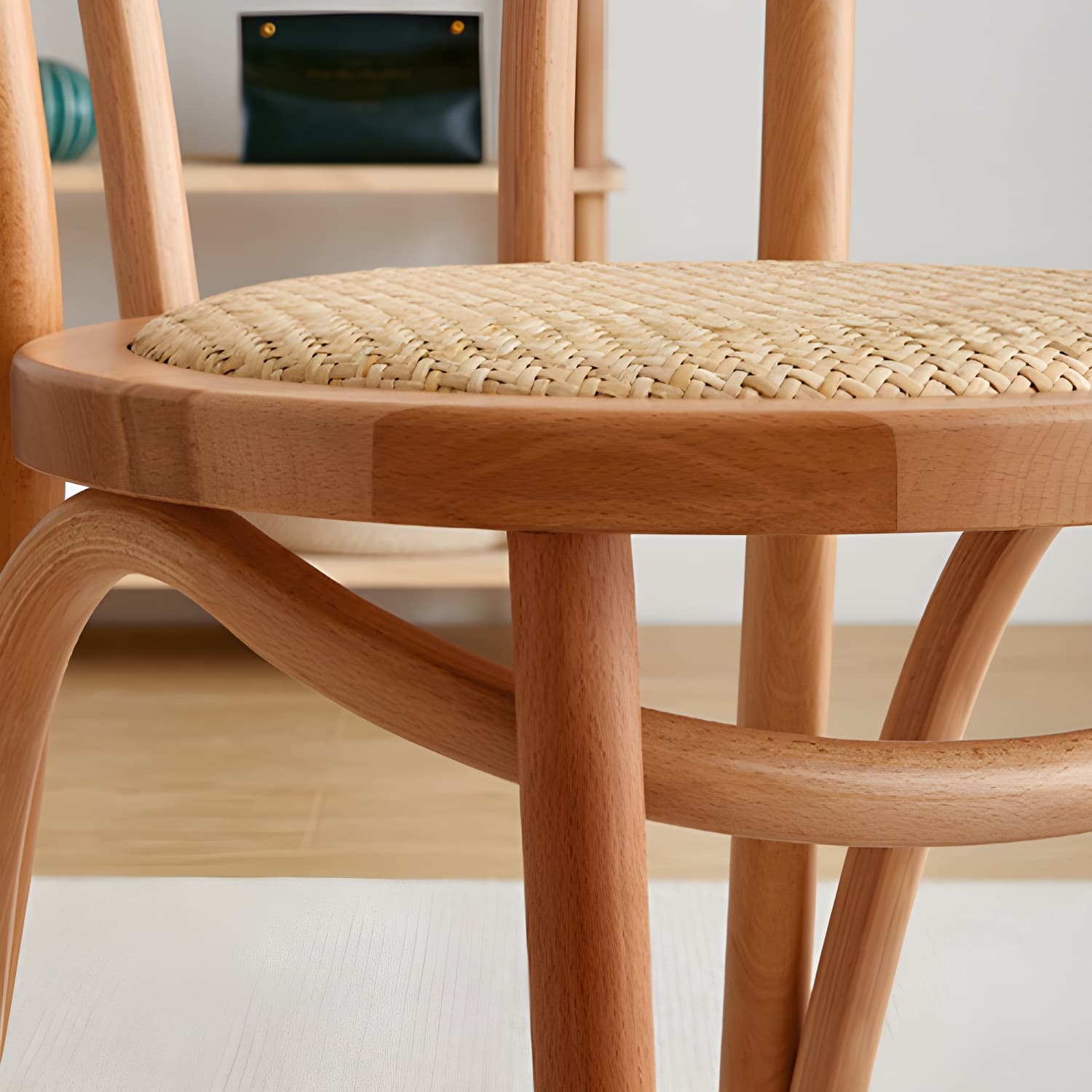 Modern Open Back Side Chair with Beech Wood Legs for Kitchen & Dining - Non-Upholstered - image 20