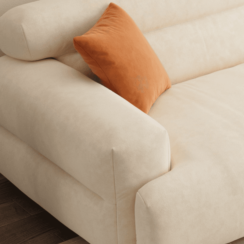Contemporary Solid Color Tear Resistant Standard Sofa in Gray/Light Brown/Citrus Color for 4/5/3 with 2 Pillows - image 10